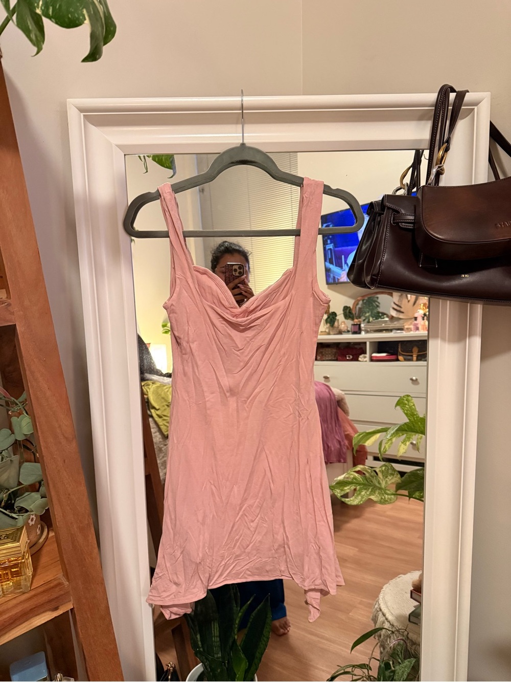 Oh Polly Dusty Pink Sleeveless Swing Cami - Picture 2 of 3